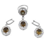 نیم ست الکساندریت الماس تراش نقره زنانه آیلین