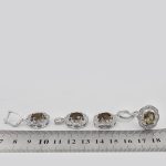 نیم ست الکساندریت الماس تراش نقره زنانه آیلین - Image 5