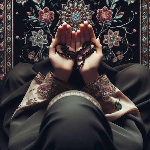 دختری در حال ختم سوره فتح برای ازدواج