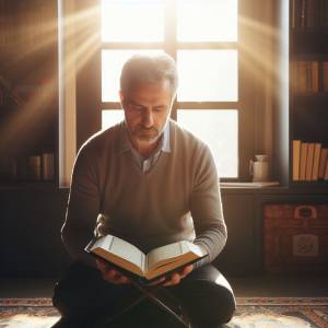 مردی در حال خواندن دعای حرز امام جواد صوتی