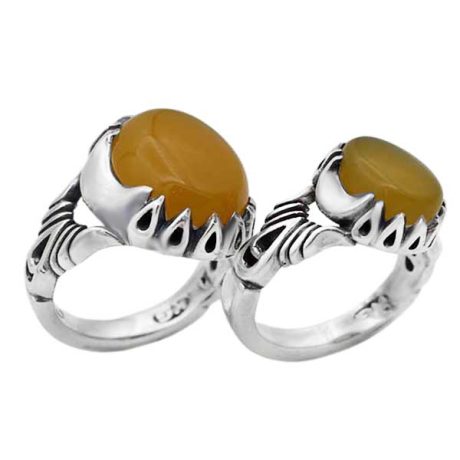 ست انگشتر شرف الشمس نقره مردانه و زنانه طرح بهاران + حکاکی