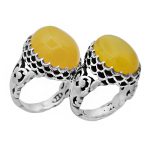 انگشتر ست شرف الشمس مردانه و زنانه نقره طرح مقدس + حکاکی