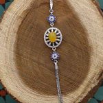 دستبند شرف الشمس نقره زنانه طرح گلنار + حکاکی - Image 3