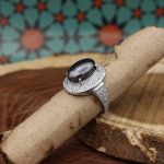 انگشتر حدید صینی نقره زنانه طرح شریفه + حکاکی - Image 3