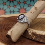 انگشتر حدید صینی نقره زنانه طرح حمیده + حکاکی - Image 3