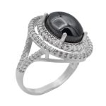 انگشتر حدید صینی نقره زنانه طرح حبیبه + حکاکی