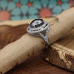 انگشتر حدید صینی نقره زنانه طرح حبیبه + حکاکی - Image 3