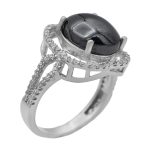 انگشتر حدید صینی نقره زنانه طرح مژده + حکاکی