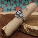 انگشتر حدید صینی نقره زنانه طرح مژده + حکاکی - Image 2