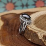 انگشتر حدید صینی نقره زنانه طرح مژده + حکاکی - Image 3