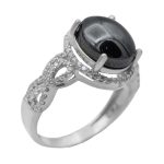 انگشتر حدید صینی نقره زنانه طرح مینا + حکاکی