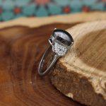 انگشتر حدید صینی نقره زنانه طرح نجمه + حکاکی - Image 2