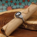 انگشتر حدید صینی نقره زنانه طرح نجمه + حکاکی - Image 3