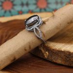 انگشتر حدید صینی نقره زنانه طرح پروانه + حکاکی - Image 2