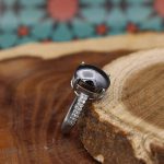 انگشتر حدید صینی نقره زنانه طرح شاپرک + حکاکی - Image 3