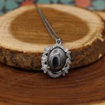 گردنبند حدید صینی زنانه نقره طرح مهتاب + حکاکی - Image 2