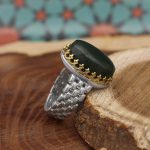 انگشتر یشم نقره مردانه طرح رادان - Image 2