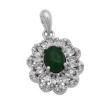 گردنبند یشم نقره زنانه طرح دنیا