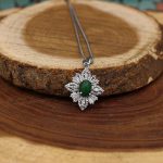 گردنبند یشم نقره زنانه طرح لادن - Image 2