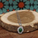 گردنبند یشم نقره زنانه طرح هانده - Image 2