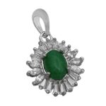 گردنبند یشم نقره زنانه طرح نسیم