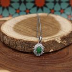 گردنبند یشم نقره زنانه طرح نسیم - Image 2