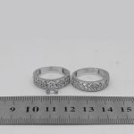 حلقه و پشت حلقه نقره زنانه طرح فرزانه - Image 4