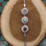 دستبند چند سنگ نقره زنانه طرح سودا - Image 2