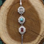 دستبند چند سنگ نقره زنانه طرح ثریا - Image 2