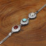 دستبند چند سنگ نقره زنانه طرح ثریا - Image 3