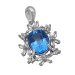 گردنبند توپاز الماس تراش زنانه نقره طرح سپیده