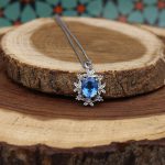 گردنبند توپاز الماس تراش زنانه نقره طرح سپیده - Image 2