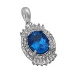 گردنبند توپاز الماس تراش زنانه نقره طرح آلارز