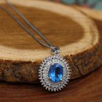 گردنبند توپاز الماس تراش زنانه نقره طرح ملودی - Image 2