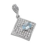 گردنبند توپاز الماس تراش زنانه نقره طرح سیمین