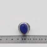 انگشتر لاجورد نقره مردانه طرح سلمان - Image 5