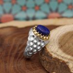 انگشتر لاجورد نقره مردانه طرح پاشا - Image 2