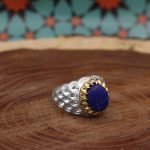 انگشتر لاجورد نقره مردانه طرح پاشا - Image 3