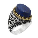 انگشتر لاجورد نقره مردانه طرح فرید