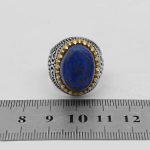 انگشتر لاجورد نقره مردانه طرح فرید - Image 4