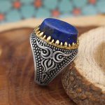 انگشتر لاجورد نقره مردانه طرح فرید - Image 2