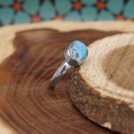 انگشتر فیروزه نیشابوری نقره دست ساز مردانه و زنانه طرح هیراد + حرز امام جواد (ع) - Image 2