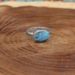 انگشتر فیروزه نیشابوری نقره دست ساز مردانه و زنانه طرح هیراد + حرز امام جواد (ع) - Image 3