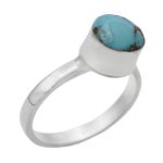 انگشتر فیروزه نیشابوری نقره دست ساز مردانه و زنانه طرح کارن + حرز امام جواد (ع)