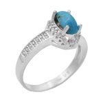 انگشتر فیروزه نیشابوری نقره زنانه طرح هدیه