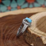 انگشتر فیروزه نیشابوری نقره زنانه طرح هدیه - Image 3