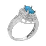 انگشتر فیروزه نیشابوری نقره زنانه طرح کتایون