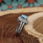 انگشتر فیروزه نیشابوری نقره زنانه طرح کتایون - Image 2