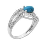 انگشتر فیروزه نیشابوری نقره زنانه طرح سایه