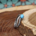 انگشتر فیروزه نیشابوری نقره زنانه طرح سایه - Image 2